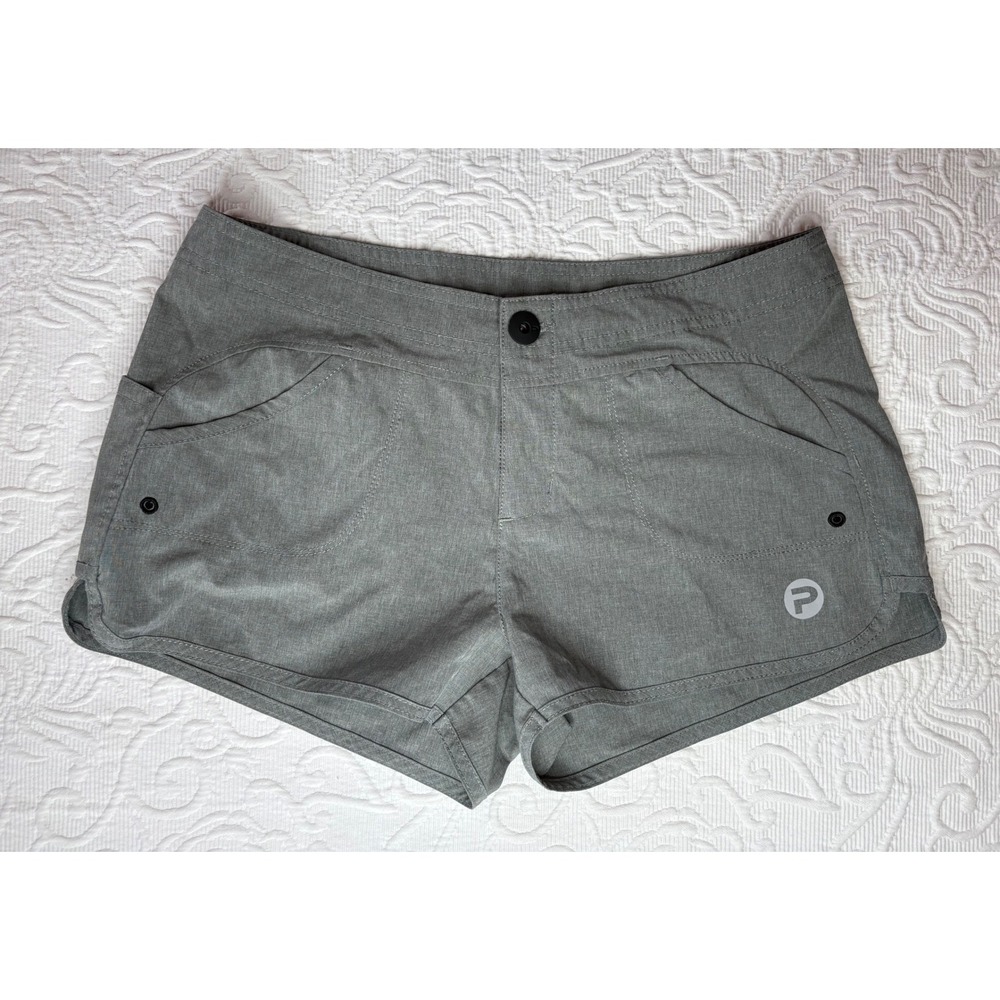 Pelagic Women Heather Grey Fishing Shorts Size 4 Quick Dry Stretch Activewear